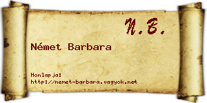 Német Barbara névjegykártya